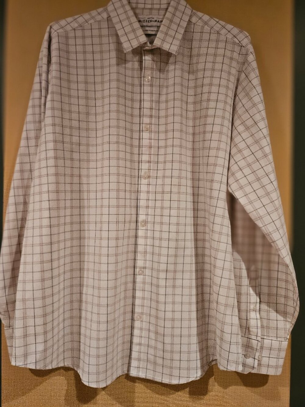 Mizzen+Main Leeward Performance Dress Shirt - XL White Plaid